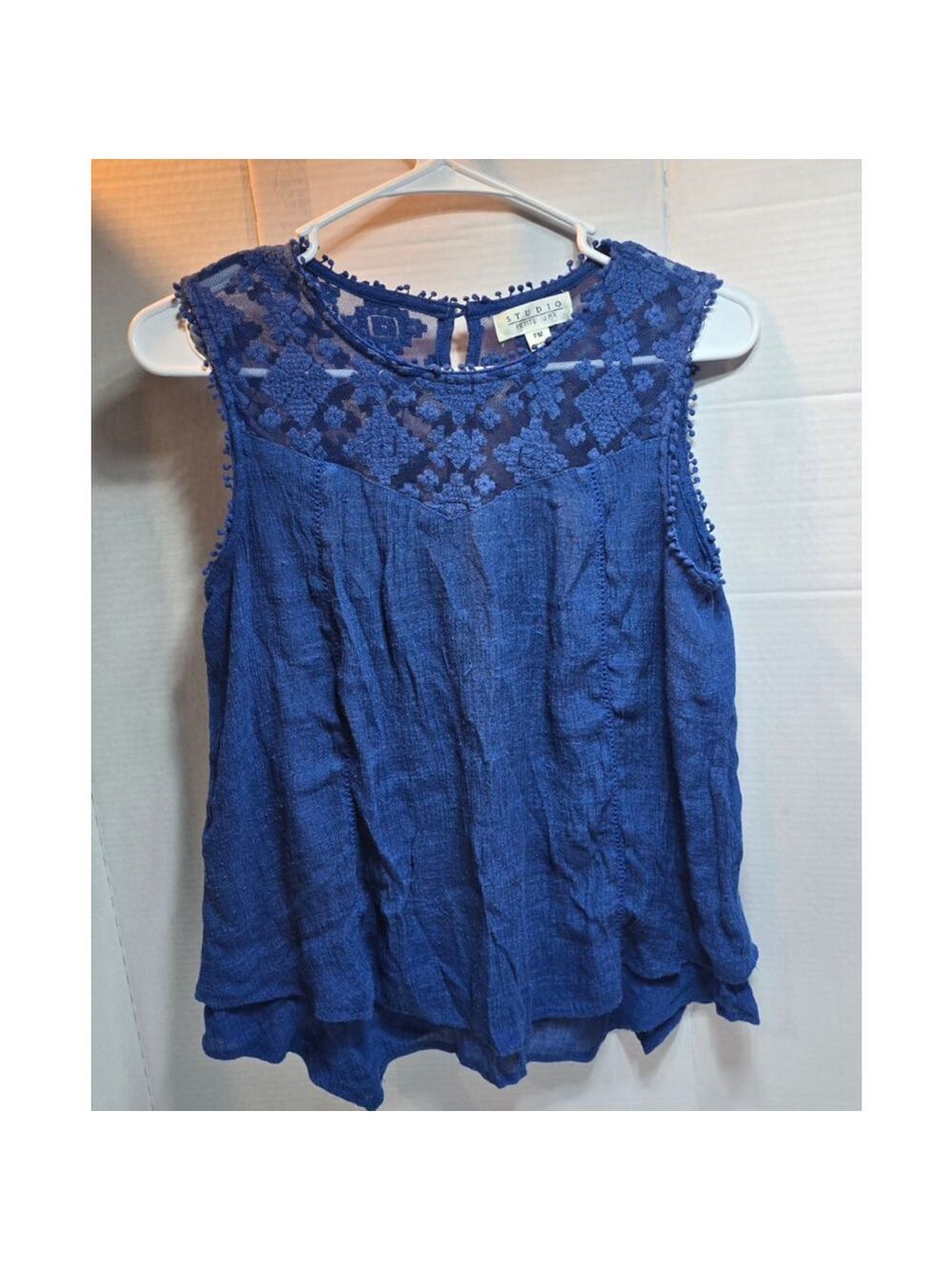 Women's Studio Petite JPR Blue Lace Tank Top MP